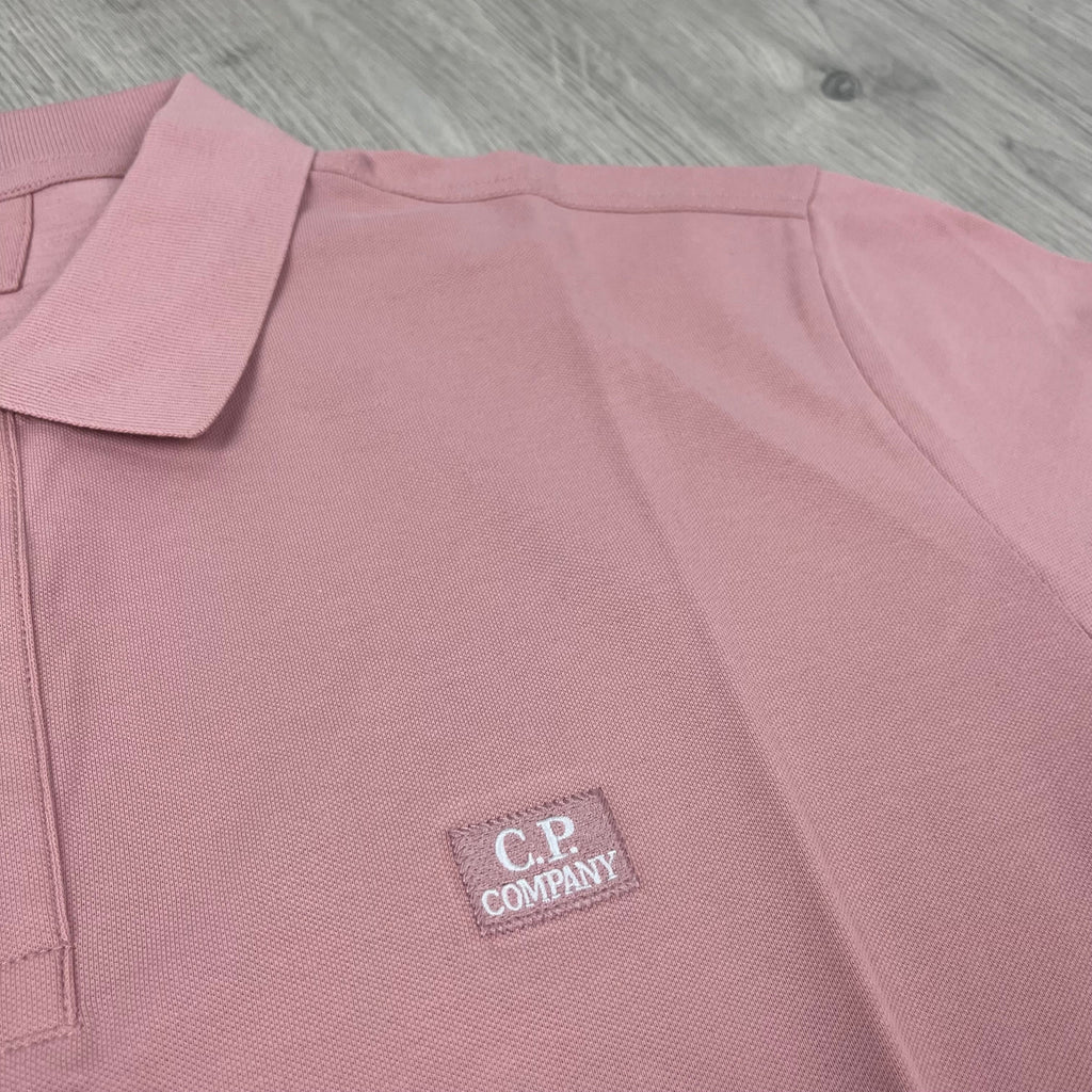 CP Company Piquet Polo Shirt - Misty Rose