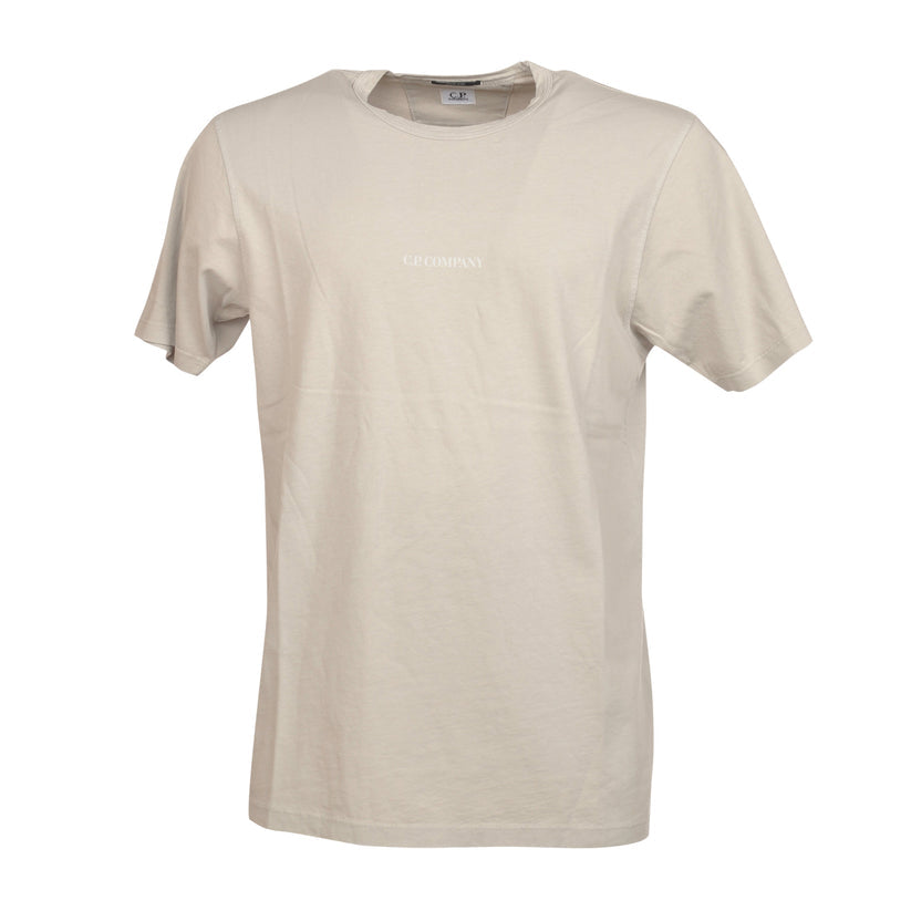 Cp Company 24/1 Jersey Resist Dyed Logo T-Shirt In Flint Grey