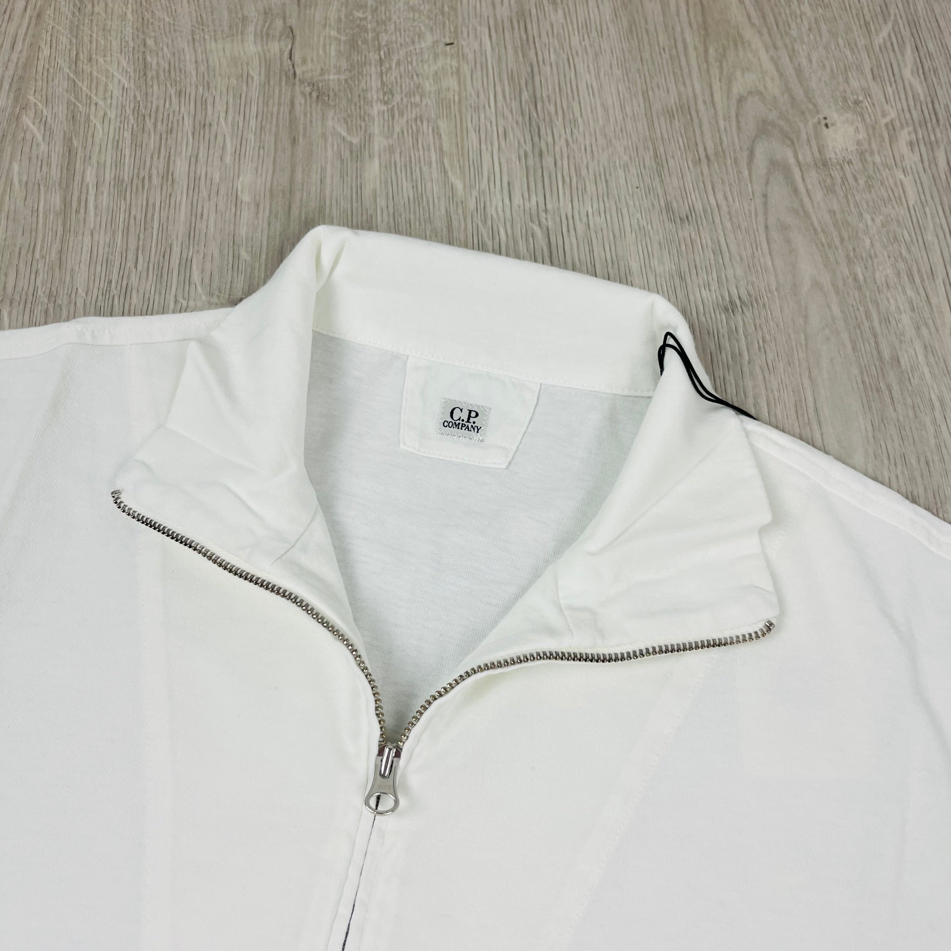 CP Company Zip Polo Shirt - White