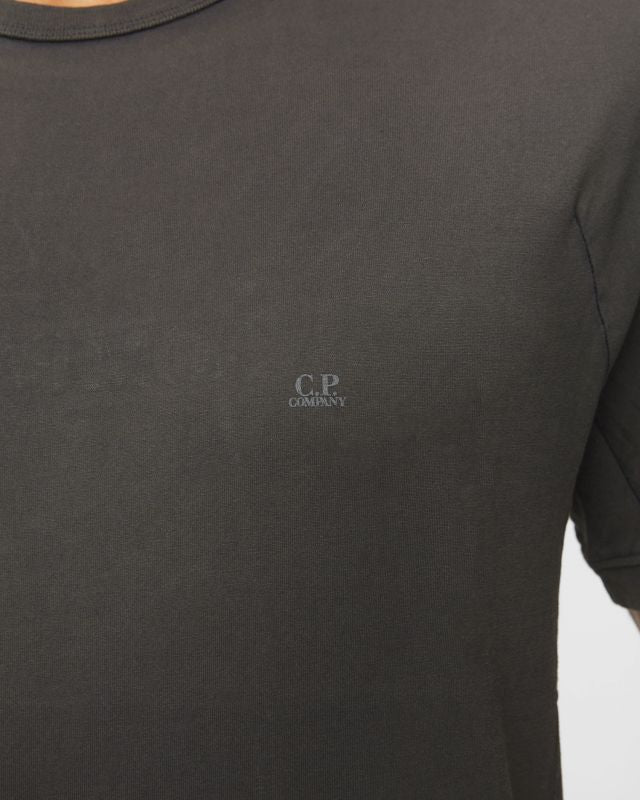CP Company Re-Colour Mako Cotton Small Logo / Back Logo T-Shirt in Black