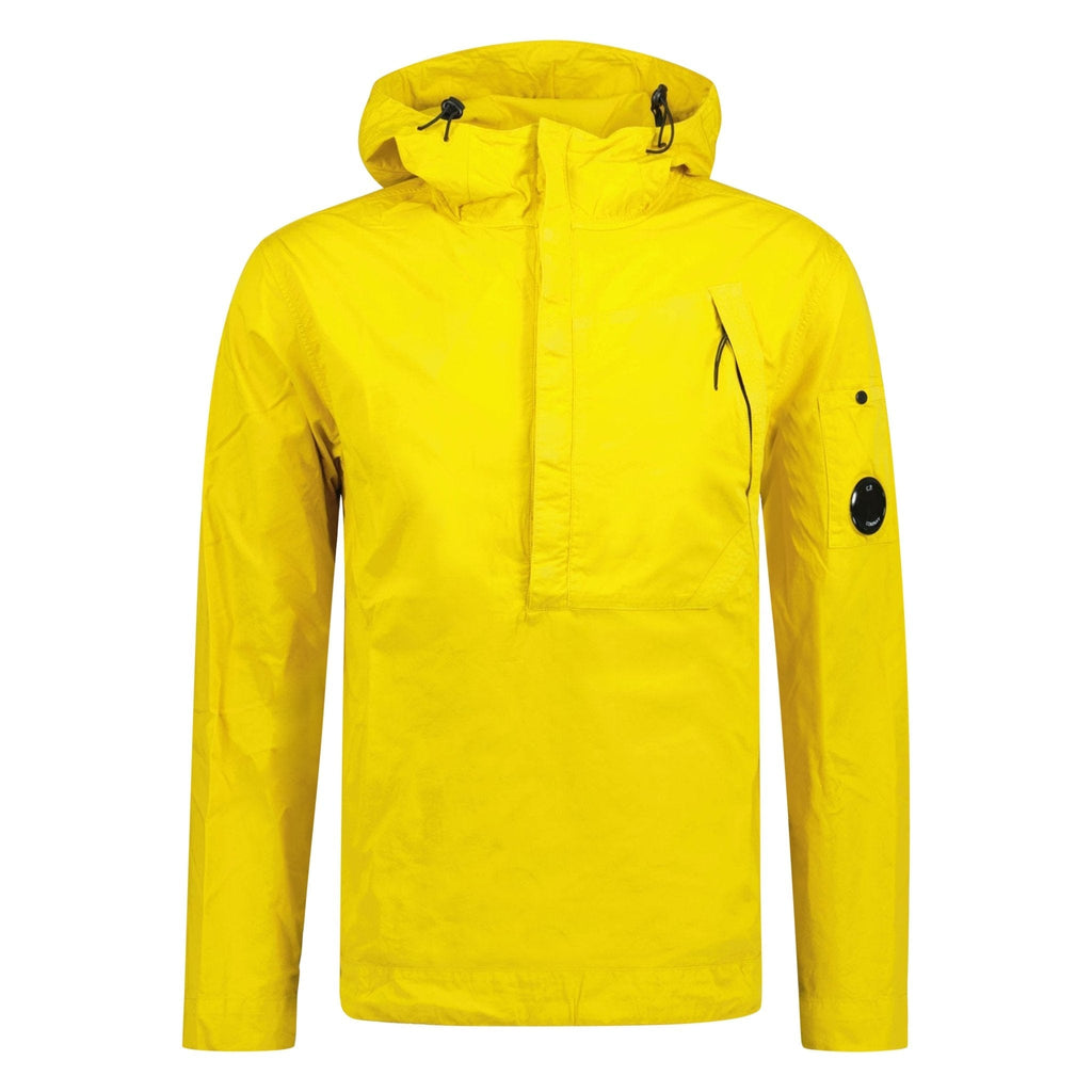 CP Company Gabardine 1/2 Zip Hooded Lens Overshirt in Yellow
