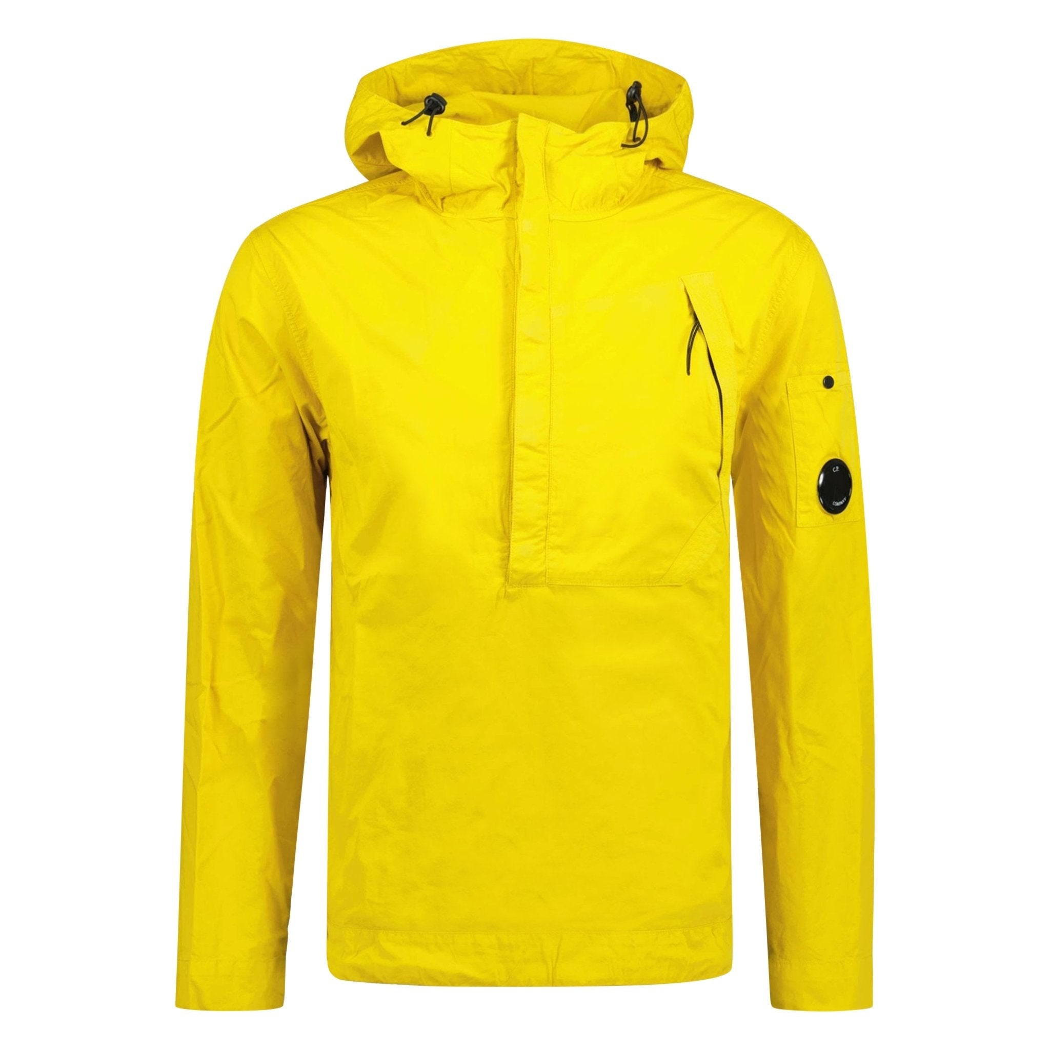 CP Company Gabardine 1/2 Zip Hooded Lens Overshirt in Yellow
