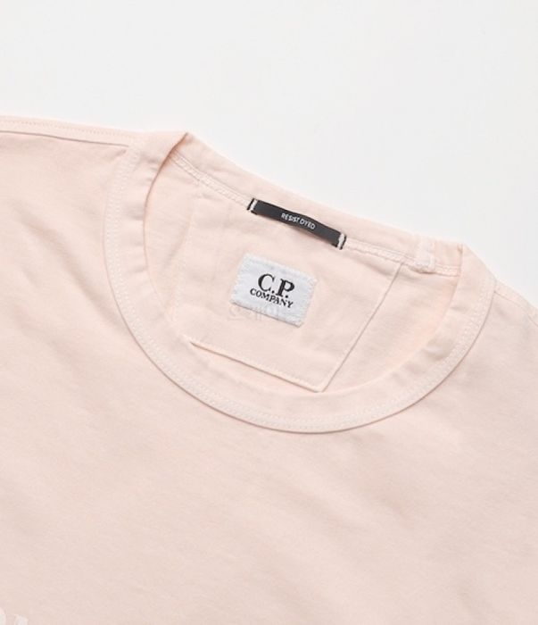 CP Company Resist Dyed Logo T-Shirt in Pink