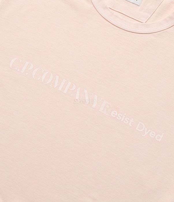 CP Company Resist Dyed Logo T-Shirt in Pink