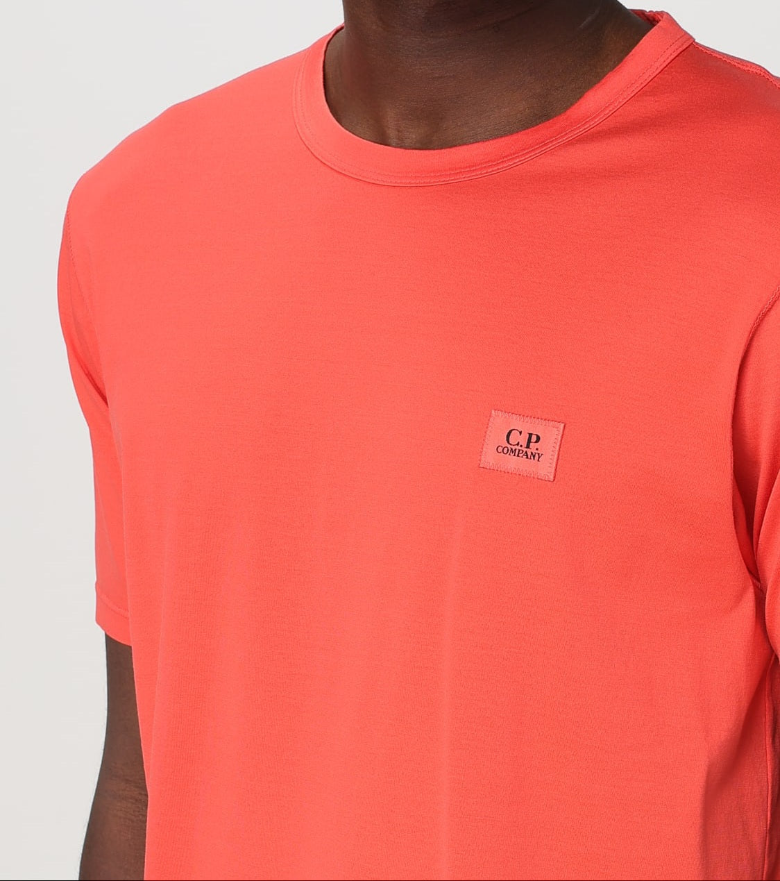 Cp Company 100% Mercerized Cotton Stitch Logo T-Shirt High Risk Red