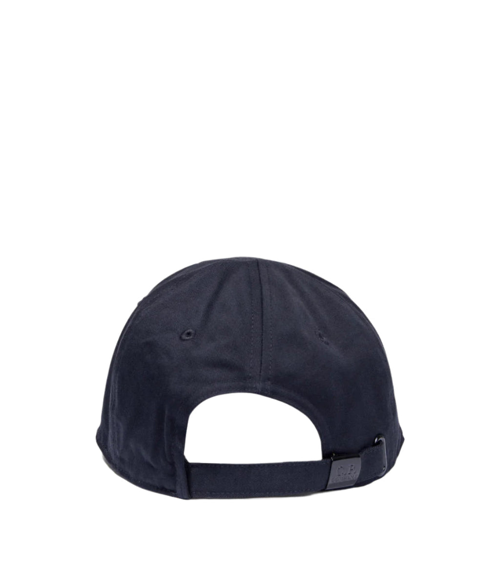 Cp Company Gabardine Logo Cap In Navy