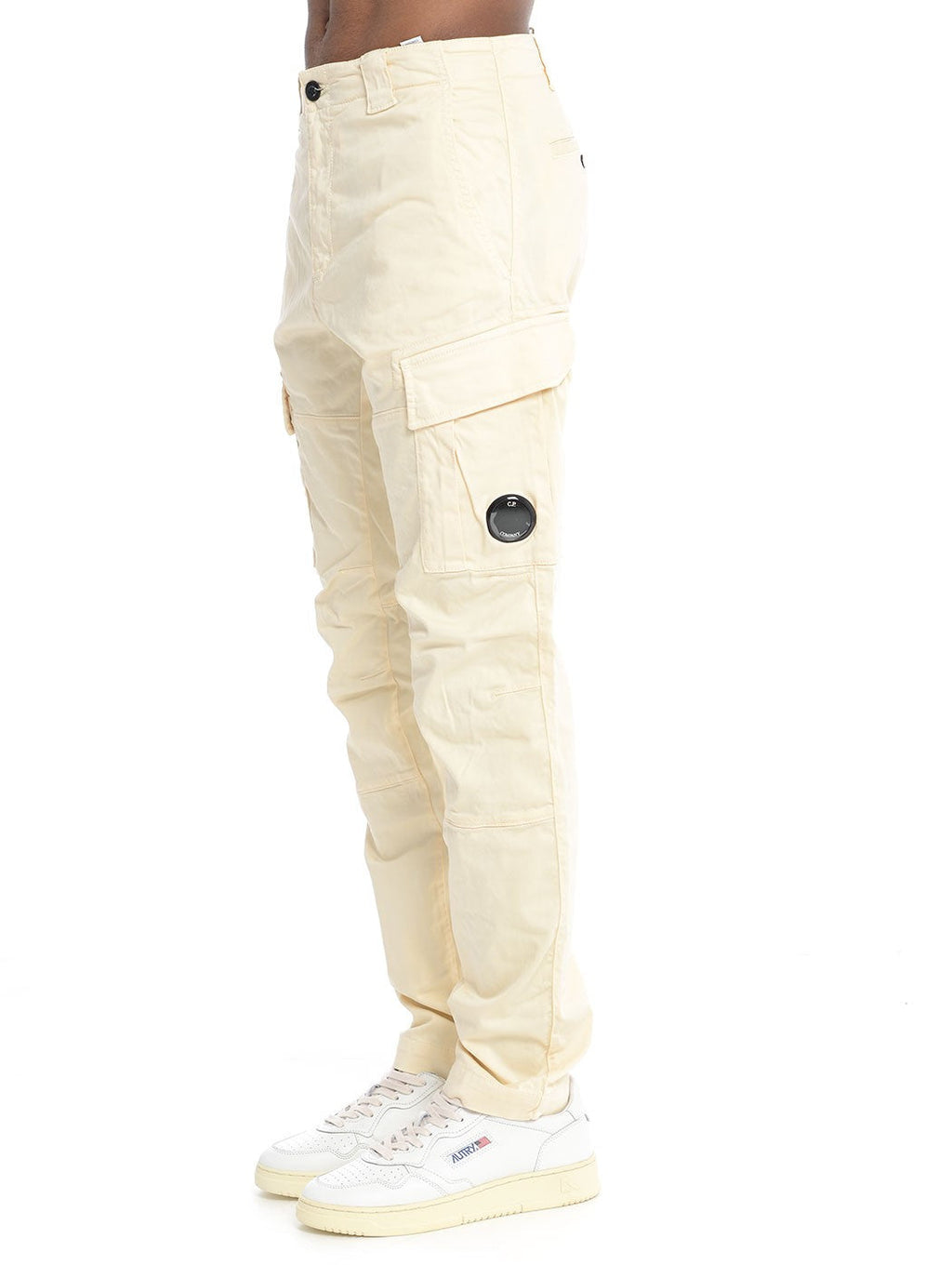 Cp Company 056A Stretch Sateen Cargo Pants In Beige