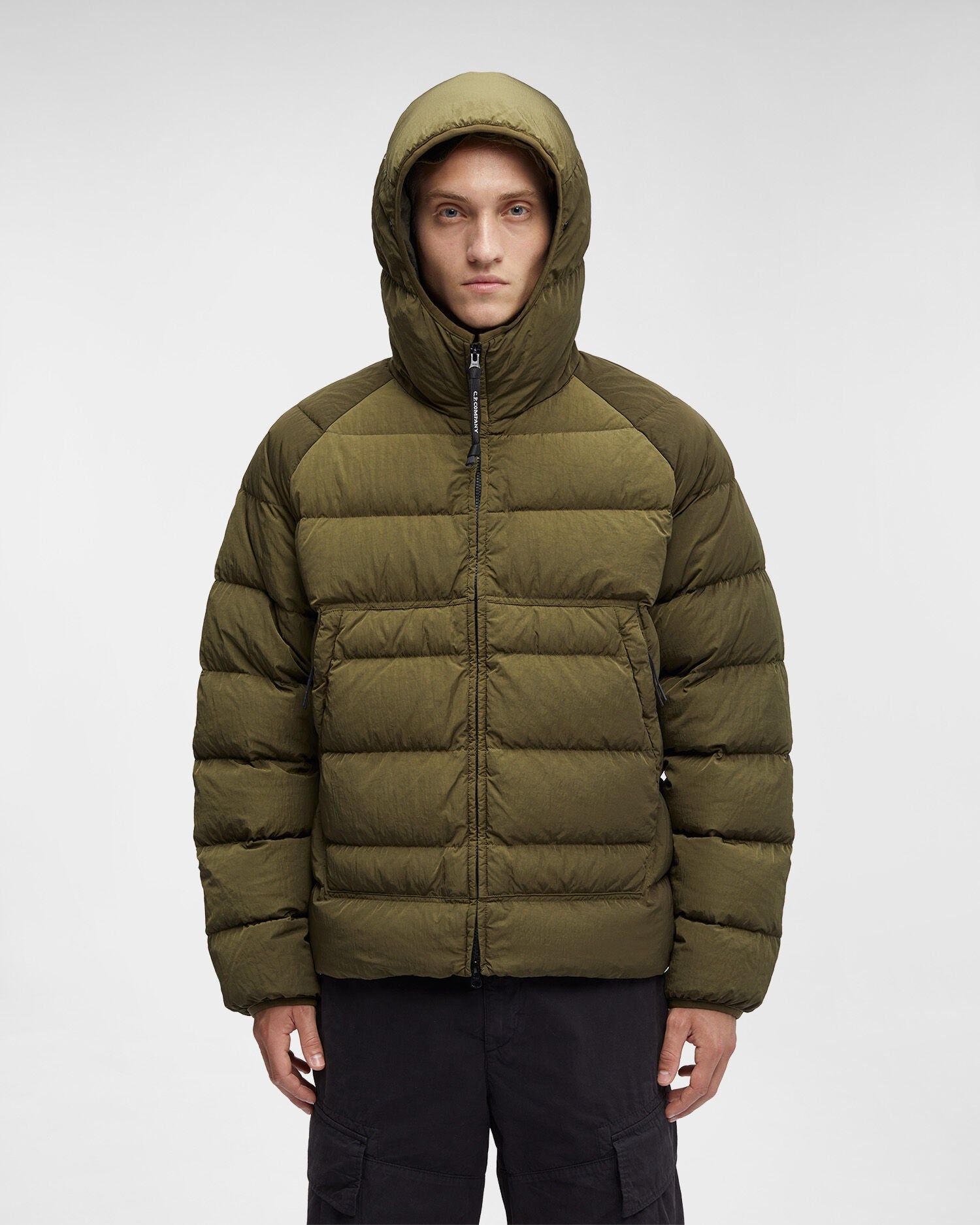Cp Company Eco-Chrome R Goggle Down Jacket in Ivy Green