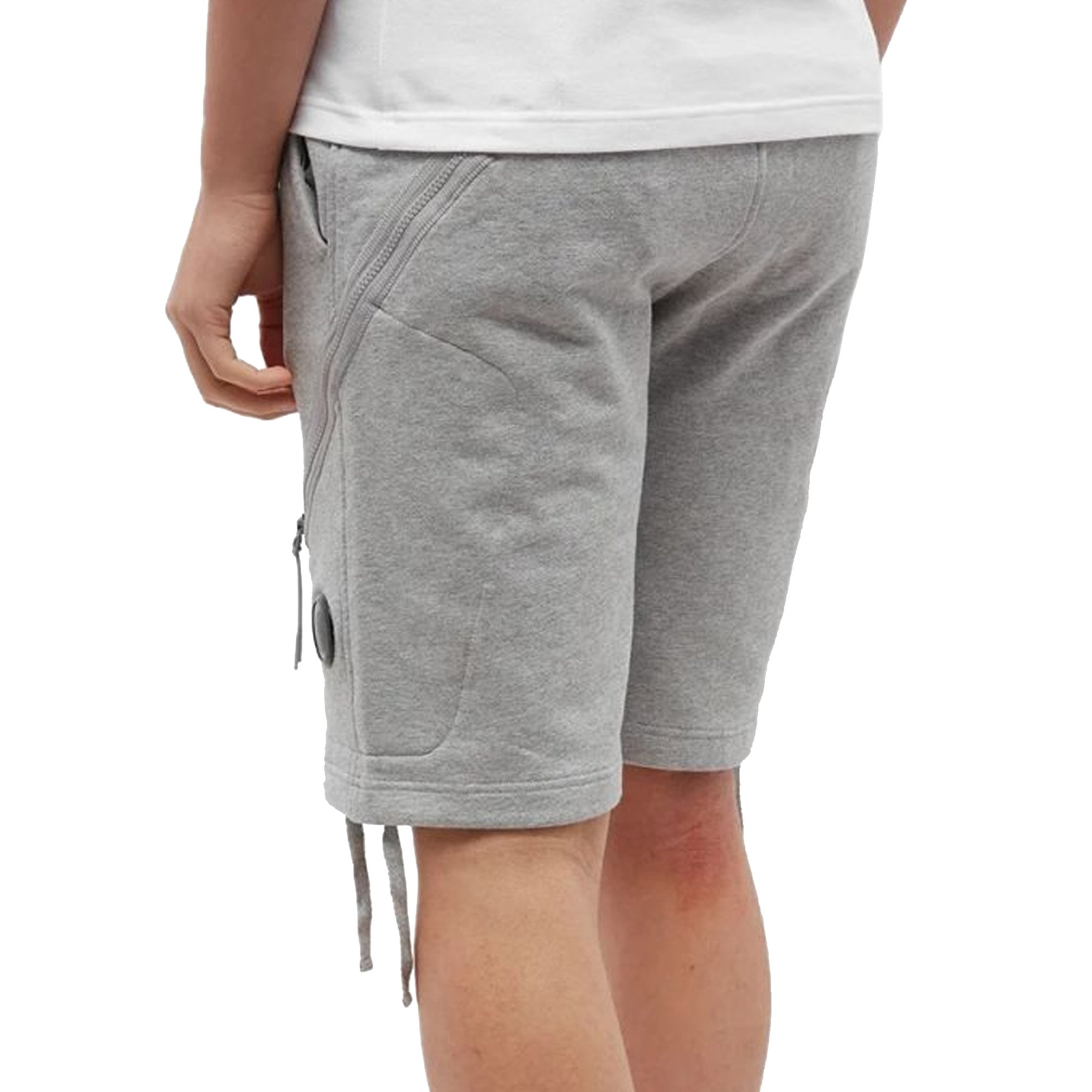 Cp Company Loose Fit Diagonal Raised Fleece Lens Shorts in Grey