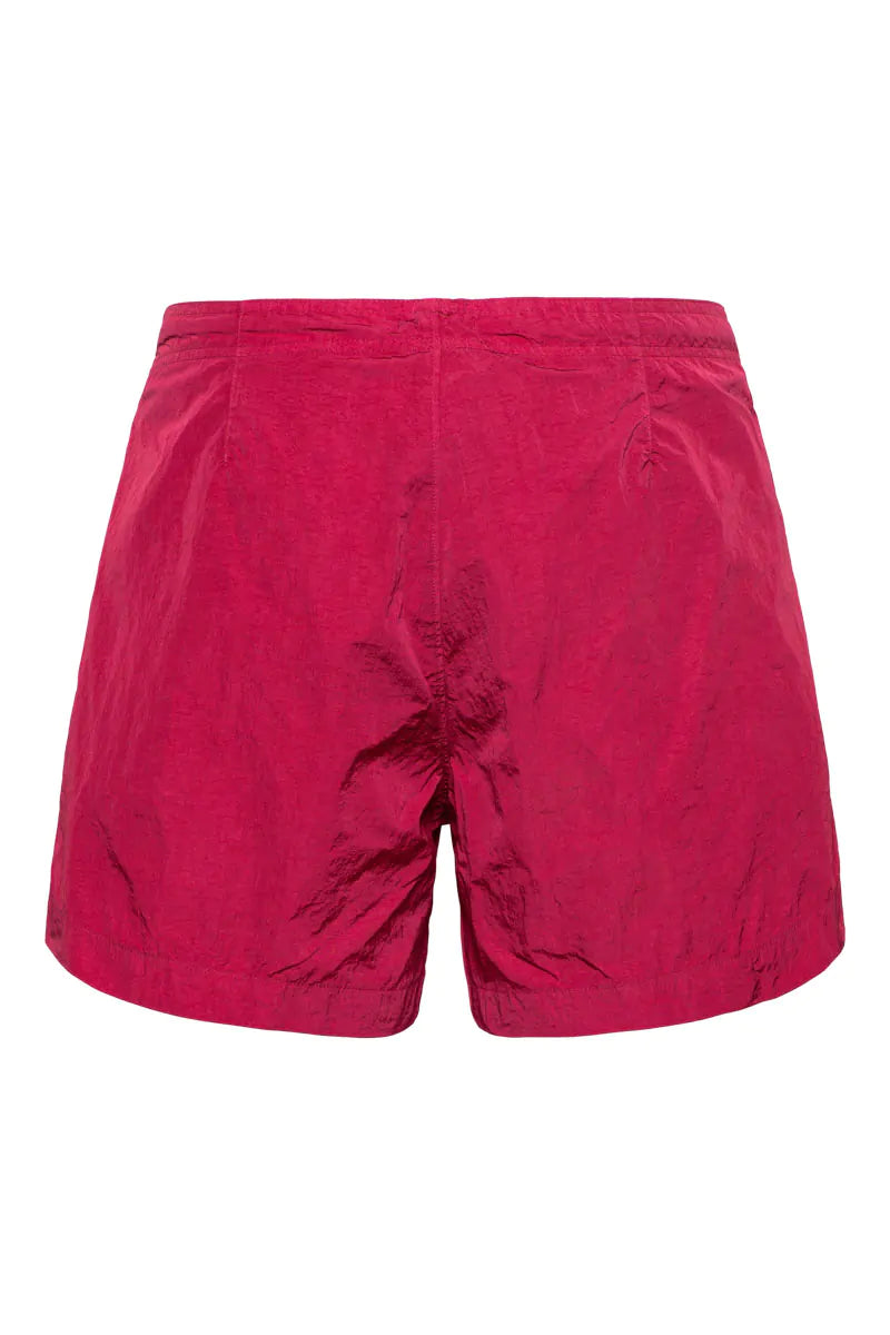 Cp Company 201A Eco Chrome-R Button Swimshorts In Bud Red