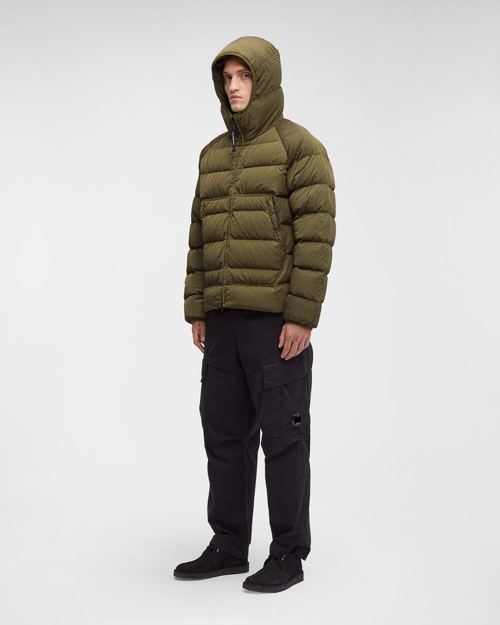 Cp Company Eco-Chrome R Goggle Down Jacket in Ivy Green