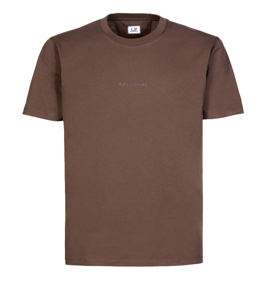 Cp Company Small Centre Logo T-Shirt In Brown
