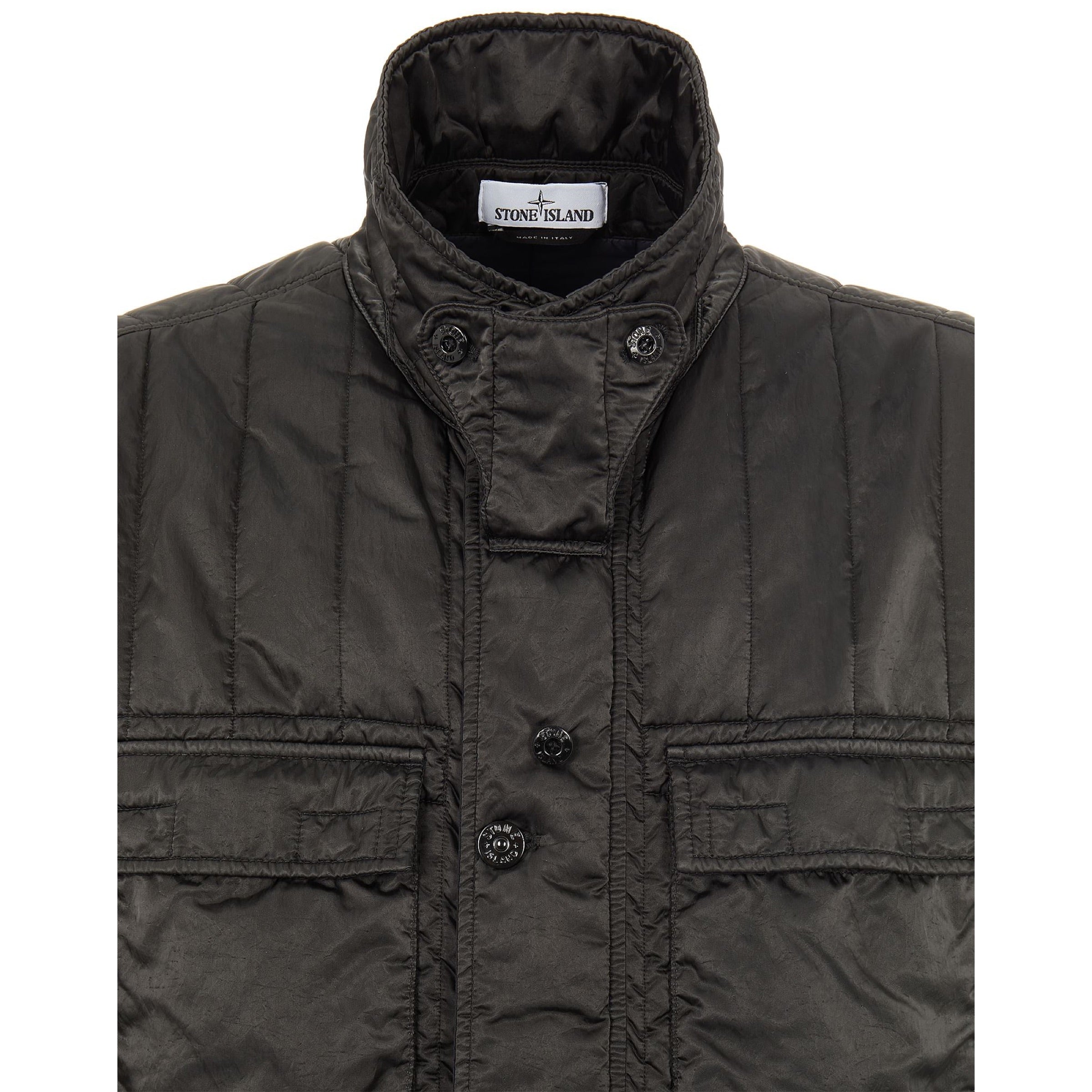 Stone Island Nylon Raso Quilted-Tc In Black
