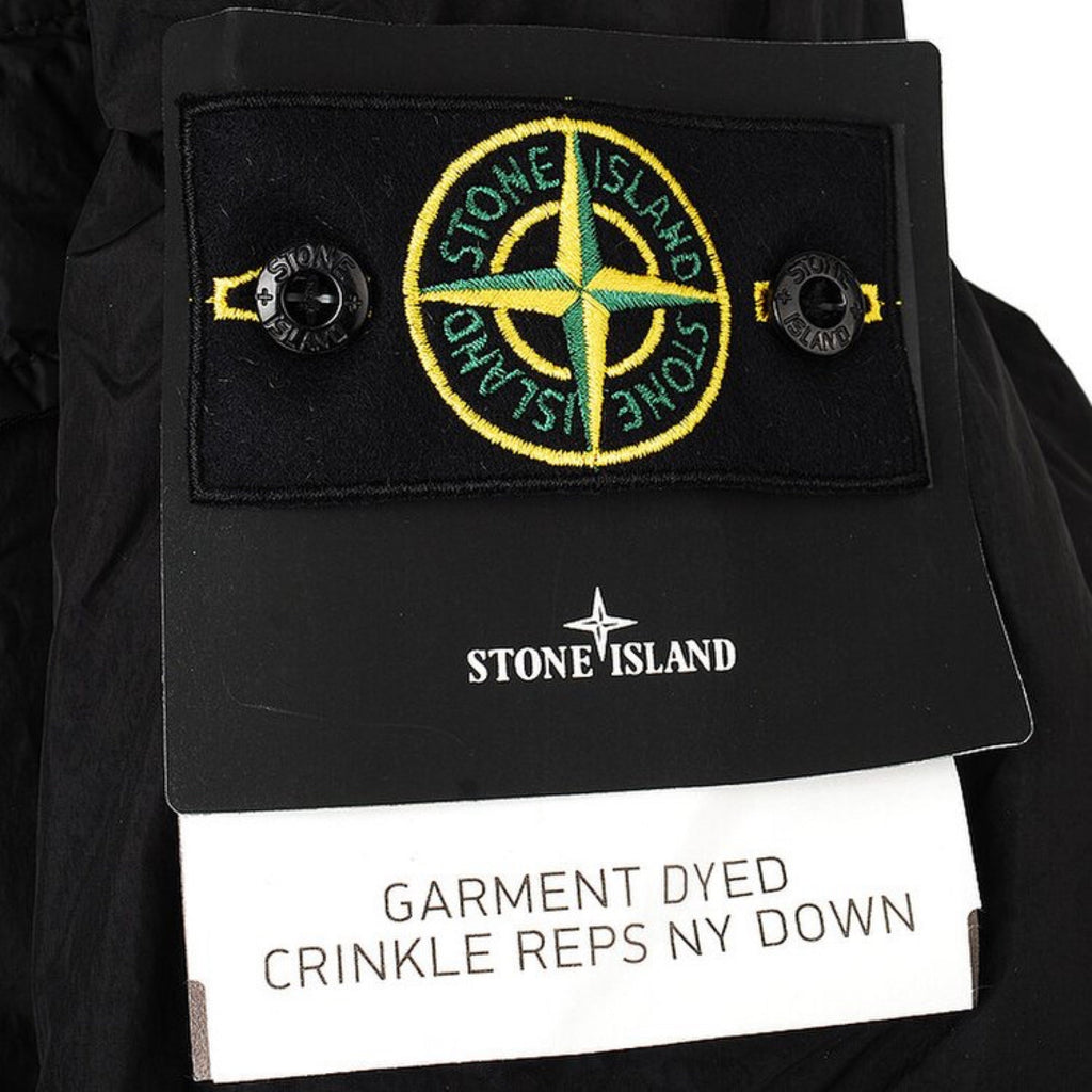 Stone Island Garment Dyed Crinkle Reps R-Ny Down Jacket In Black