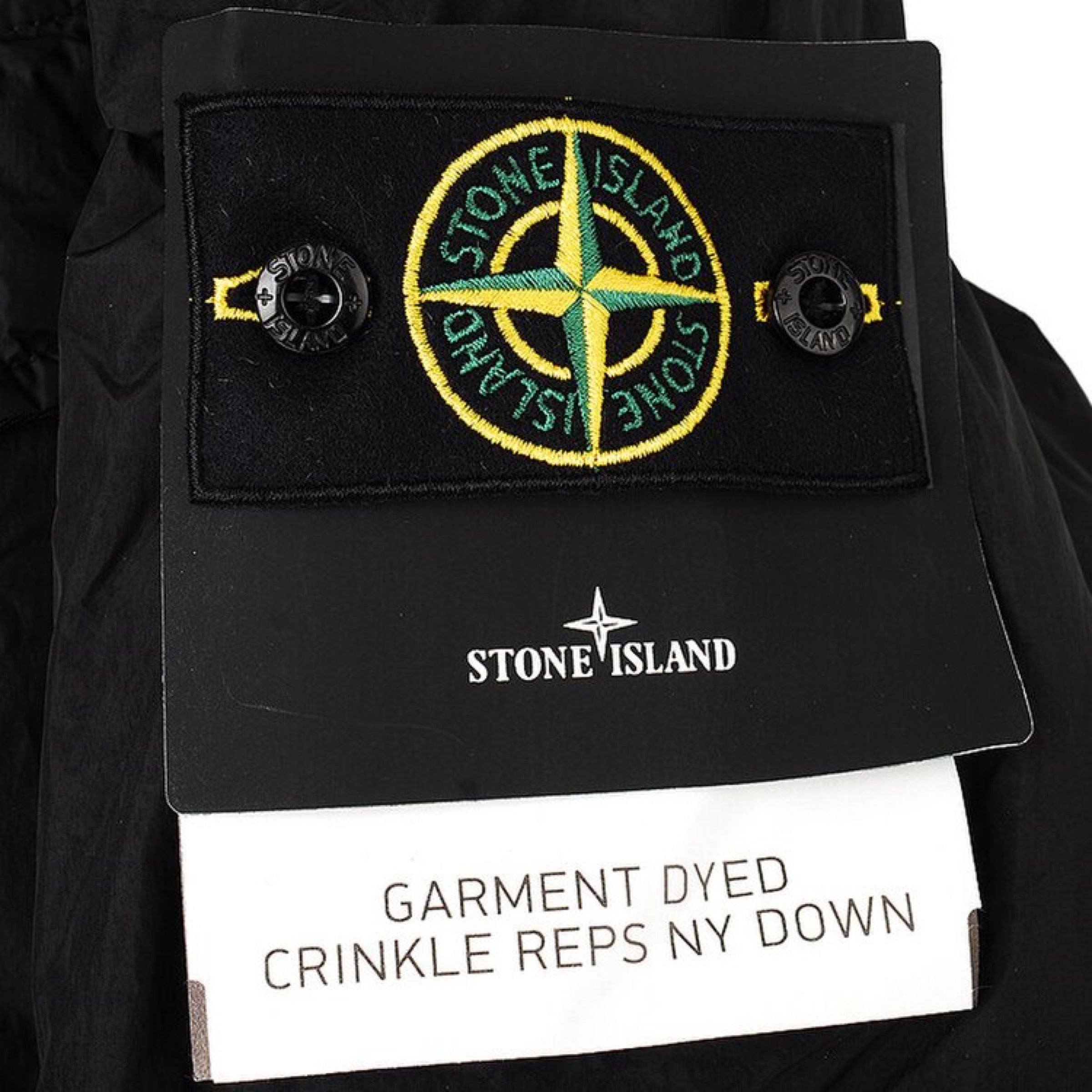Stone Island Garment Dyed Crinkle Reps R-Ny Down Jacket In Black
