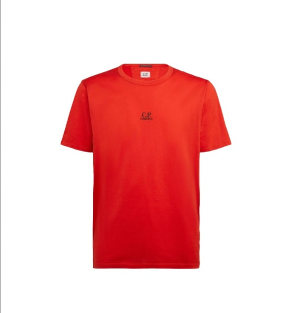 Cp Company 148A Mercerized Cotton Central Logo T-Shirt High Risk Red
