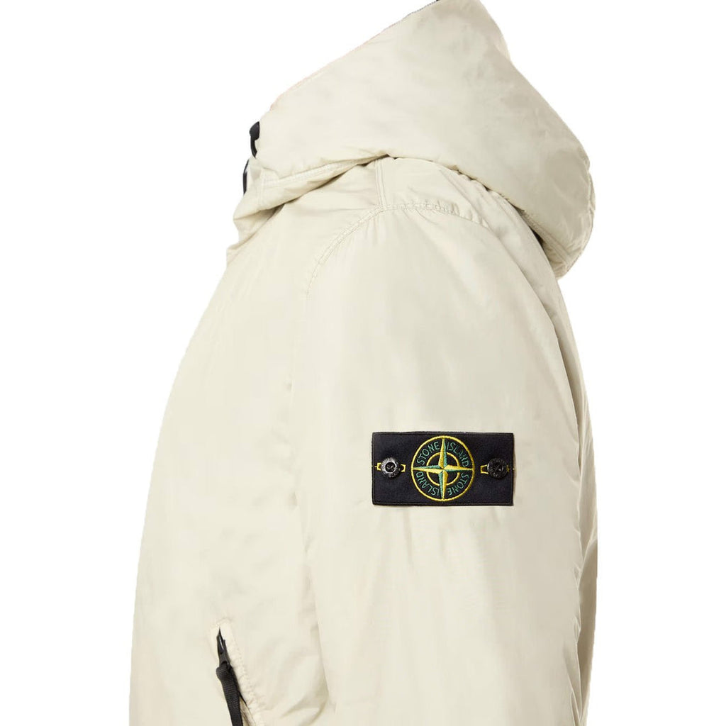 Stone Island Garment Dyed Crinkle Reps R-Ny With Primaloft In Stucco