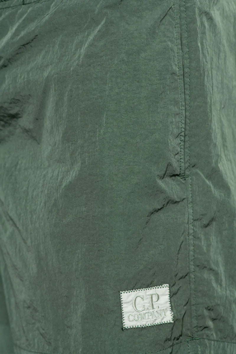 Cp Company 201A Eco Chrome-R Button Swimshorts In Duck Green