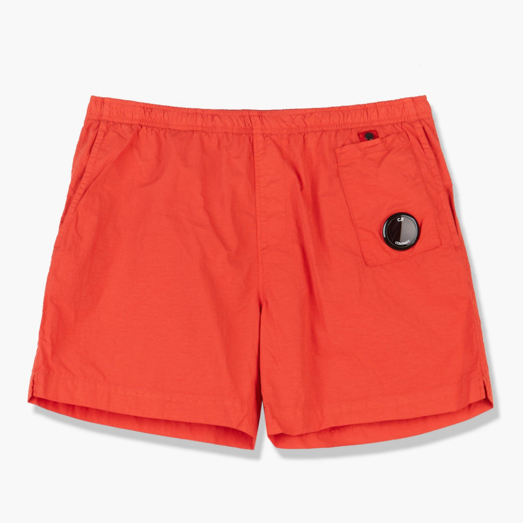 Cp Company Flatt Nylon Lens Swim Shorts In Red