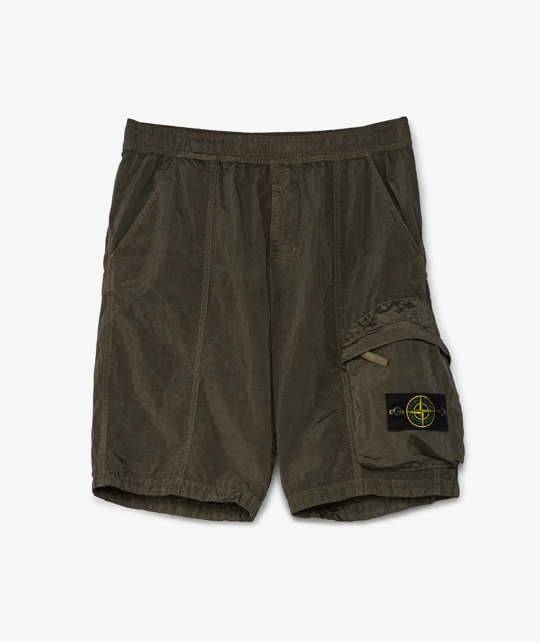 Stone Island Nylon Metal Comfort Fit Cargo Shorts In Khaki