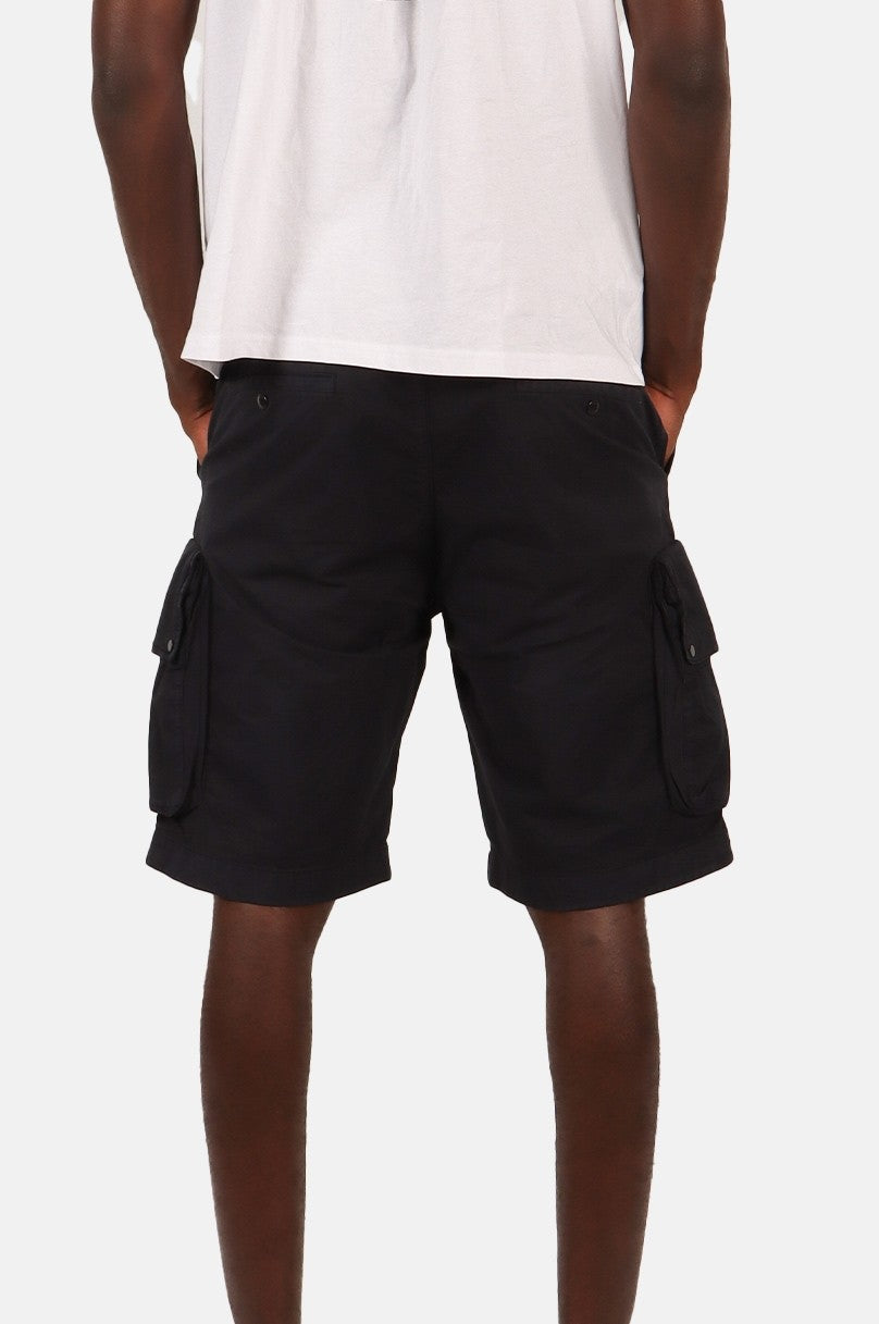 Cp Company Lens Twill Stretch Cargo Shorts in Black