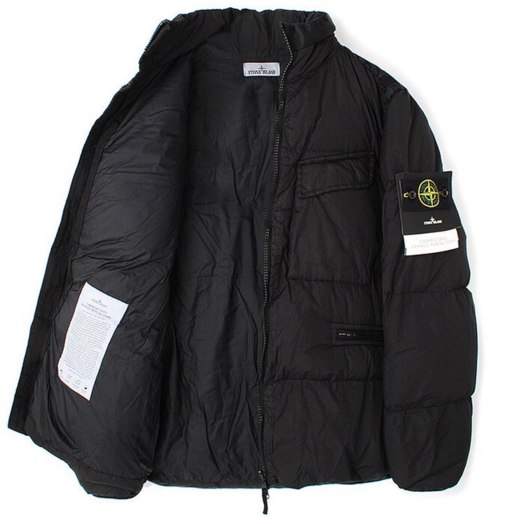Stone Island Garment Dyed Crinkle Reps R-Ny Down Jacket In Black